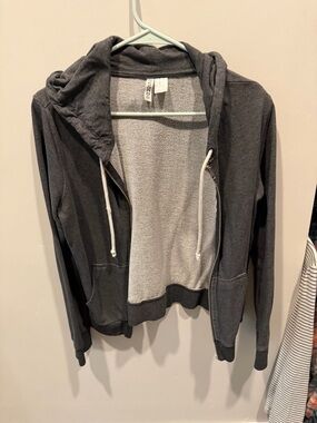 H&M Basic Dark Charcoal Zip Hoodie